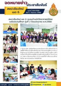 สพป.เชียงใหม่ เขต 6 อบรมบ้านนักวิทยาศาสตร์น้อยระดับประถมศึกษา รุ่นที่ 2 ปีงบประมาณ พ.ศ.2566