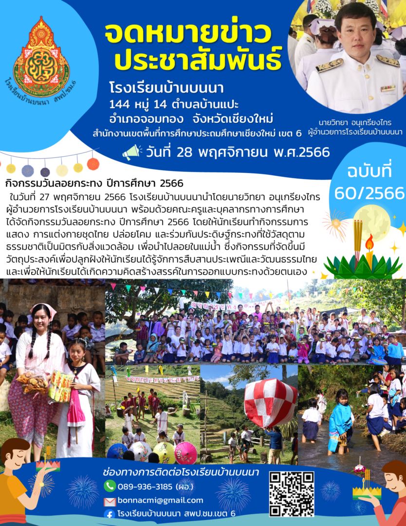 กิจกรรมวันลอยกระทง ปีการศึกษา 2566