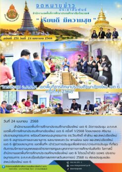 “การประชุม อ.ก.ค.ศ. เขตพื้นที่การศึกษาประถมศึกษาเชียงใหม่ เขต 6 ครั้งที่ 1/2568”