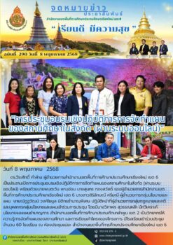 “การประชุมอบรมเชิงปฏิบัติการการจัดทำแผนของสถานศึกษาในสังกัด (ผ่านระบบออนไลน์)”