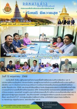 “สพป.เชียงใหม่ เขต 6 ประชุมเตรียมความพร้อมการขับเคลื่อนกิจกรรมเขตพื้นที่การศึกษาสุจริต ปีงบประมาณ 2568”