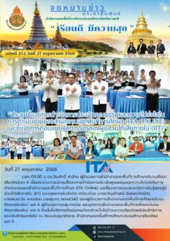 “สพป.เชียงใหม่ เขต 6 ประชุมชี้แจงการดำเนินการประเมินคุณธรรมและความโปร่งใสในการดำเนินงานของสำนักงานเขตพื้นที่การศึกษา (ITA Online) และชี้แจงการตอบแบบวัดการรับรู้ของผู้มีส่วนได้เสียภายใน (IIT)”