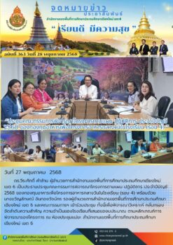 สพป.เชียงใหม่ เขต 6 ประชุมคณะกรรมการพิจารณาโครงการตามแผนปฏิบัติการ ประจำปีบัญชี 2568 ของกองทุนอาหาร เพื่อโครงการอาหารกลางวันในโรงเรียน (รอบที่ 4)