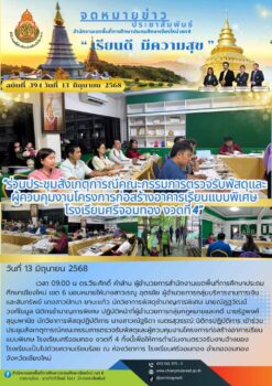 “สพป.เชียงใหม่ เขต 6 ร่วมประชุมสังเกตุการณ์คณะกรรมการตรวจรับพัสดุและผู้ควบคุมงานโครงการก่อสร้างอาคารเรียนแบบพิเศษ โรงเรียนศรีจอมทอง งวดที่ 4”