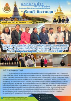 “สพป.เ่ชียงใหม่ เขต 6 ร่วมการประชุมสัมมนาเชิงปฏิบัติการ เพื่อพัฒนาคุณภาพการศึกษา ของสำนักงานคณะกรรมการการศึกษาขั้นพื้นฐาน ด้วยเทคโนโลยีดิจิทัล ตามนโยบาย “การเรียนรู้ ทุกที่ ทุกเวลา” (Anywhere Anytime) ปีงบประมาณ พ.ศ.2568″