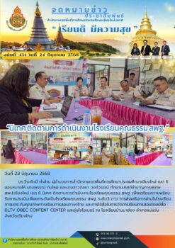 “สพป.เชียงใหม่ เขต 6 นิเทศ ติดตามการดำเนินงานโรงเรียนคุณธรรม สพฐ.”