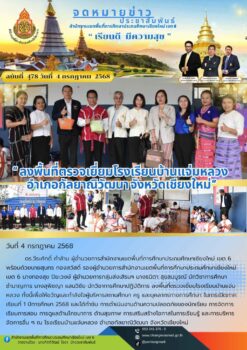 “สพป.เชียงใหม่ เขต 6 ลงพื้นที่ตรวจเยี่ยมโรงเรียนบ้านแจ่มหลวง อำเภอกัลยาณิวัฒนา จังหวัดเชียงใหม่”