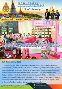 “สพป.เชียงใหม่ เขต 6 ดำเนินการติดตามโครงการพัฒนาระบบงานการเงิน บัญชี และพัสดุของสถานศึกษา กลุ่มเครือข่ายพัฒนาคุณภาพการศึกษาแม่สอย”