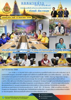 “สพป.เชียงใหม่ เขต 6 ประชุมวางแผนการจัดกิจกรรมค่าย สพฐ.สร้างสรรค์ ปันสุข “(OBEC Sharing Happiness Carnp ; OSH Camp) ผ่านระบบออนไลน์”