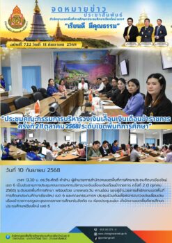 “สพป.เชียงใหม่ เขต 6 ประชุมคณะกรรมการบริหารวงเงินเลื่อนเงินเดือนข้าราชการ ครั้งที่ 2 (1 ตุลาคม 2568) ระดับเขตพื้นที่การศึกษา”