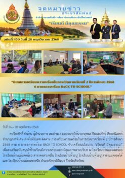 “สพป.เชียงใหม่ เขต 6 นิเทศการเตรียมความพร้อมในการเปิดภาคเรียนที่ 2 ปีการศึกษา 2568  6 มาตรการความพร้อม BACK TO SCHOOL”